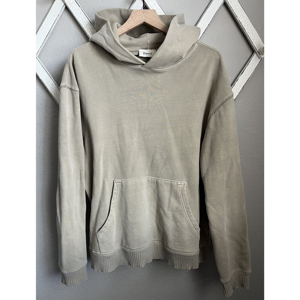 Elwood M Core Oversize Organic Cotton Brushed Terry Hoodie Sweatshirt